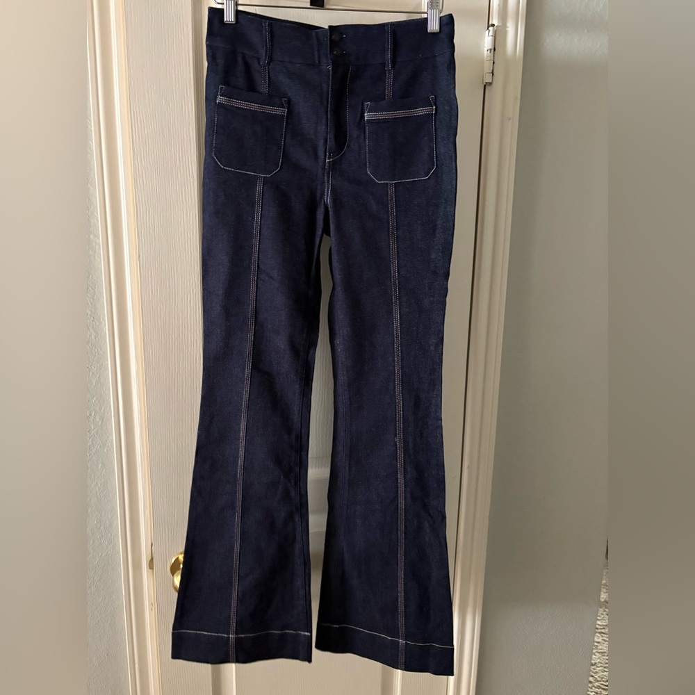 Anthropologie Pilcro and the Letterpress Dark Indigo Flare Jeans - Size 27